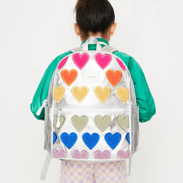 Kane Double Pocket Large Backpack - Fuzzy Hearts