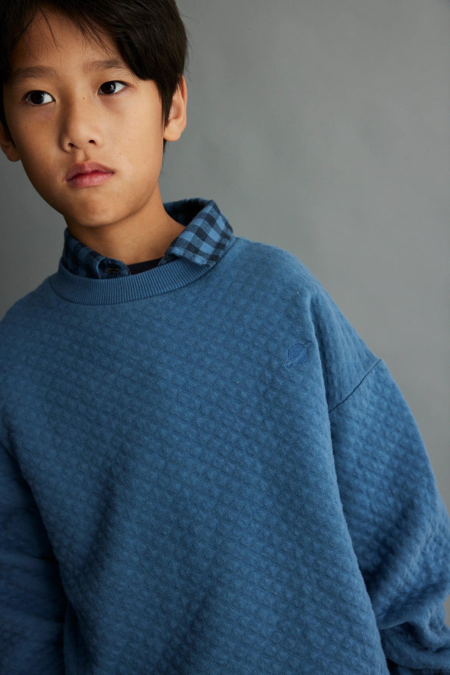 Quilted Sweatshirt | Blue