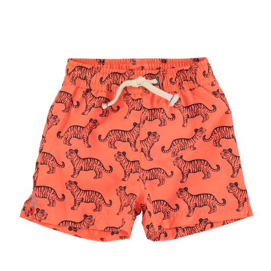 Swim Shorts | Orange w/  Black Tigers