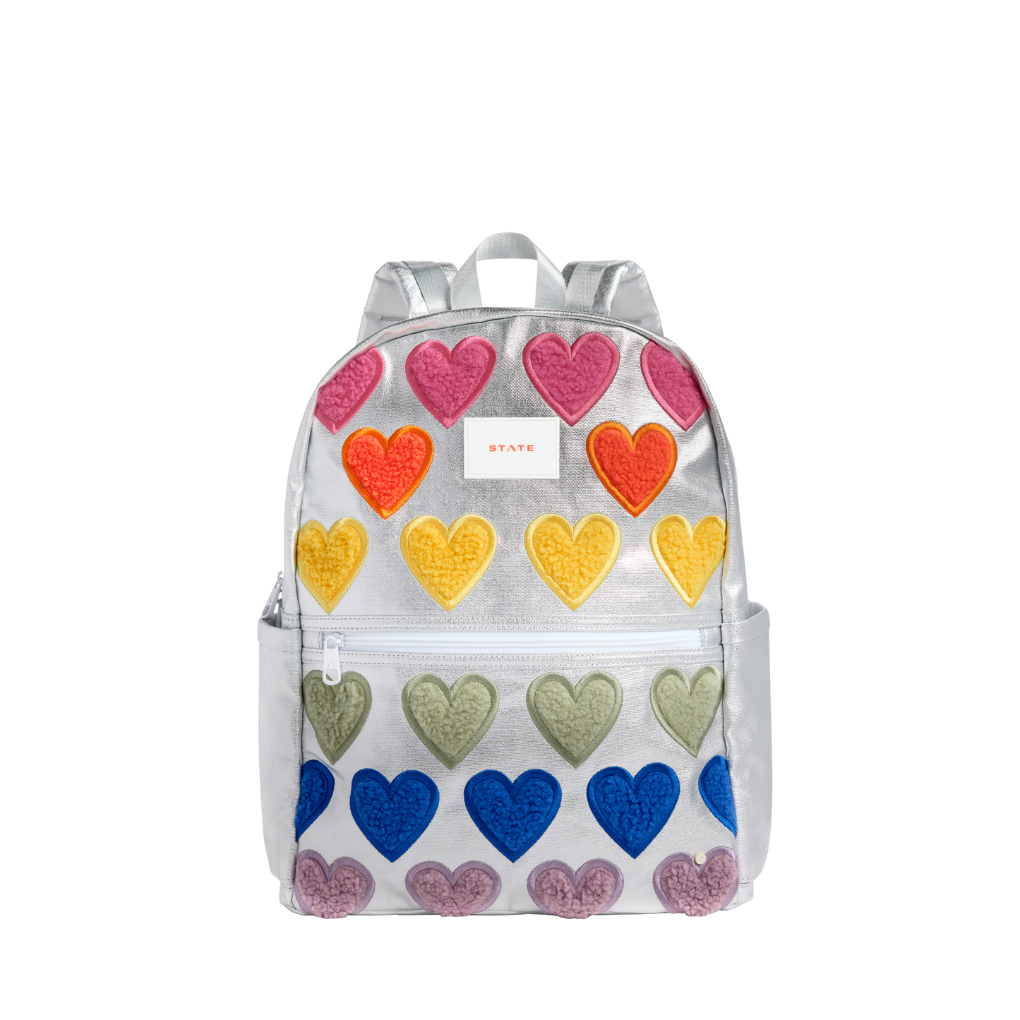 Kane Double Pocket Large Backpack - Fuzzy Hearts