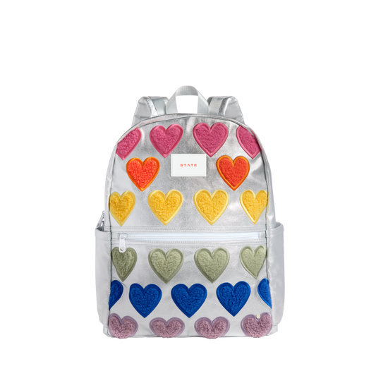 Kane Double Pocket Large Backpack - Fuzzy Hearts