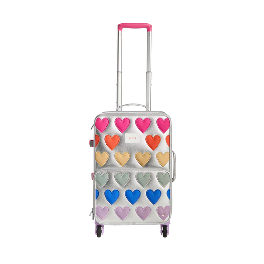 Logan Carry-on Suitcase - Fuzzy Hearts