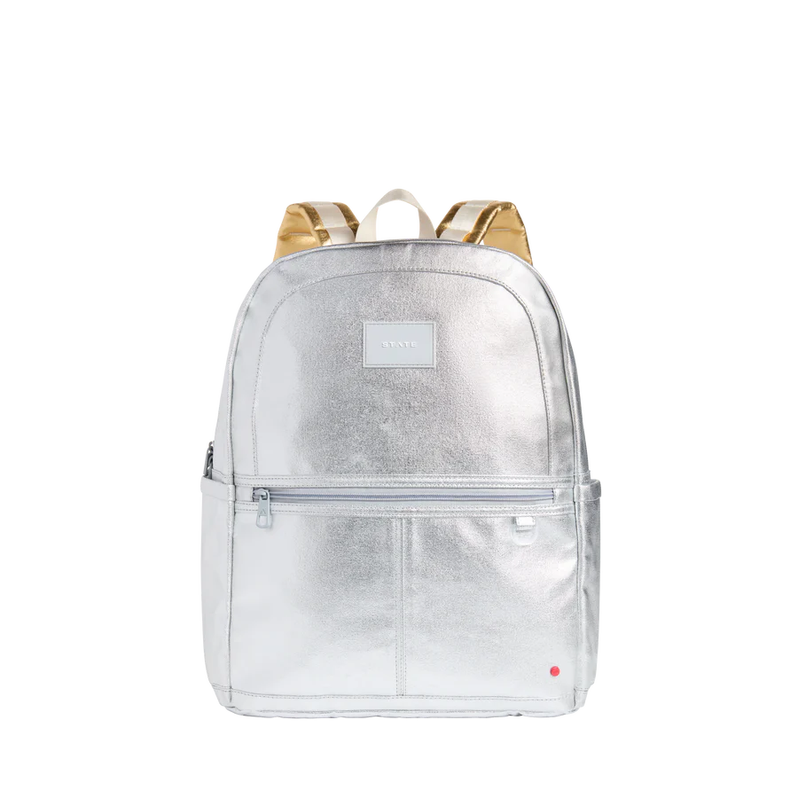 Kane Double Pocket Large Backpack -  Silver/Gold