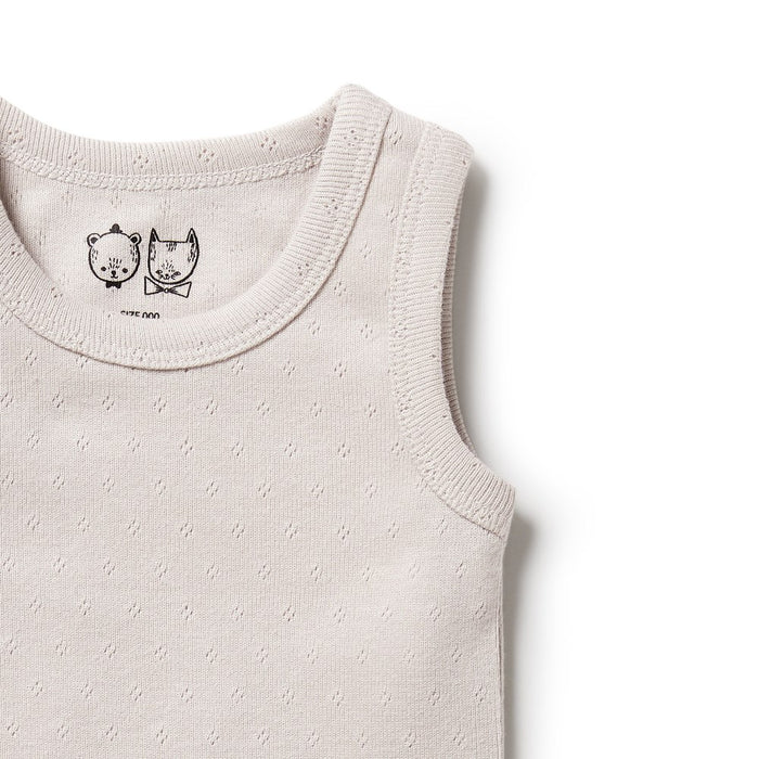 Clay Organic Pointelle Singlet Bodysuit