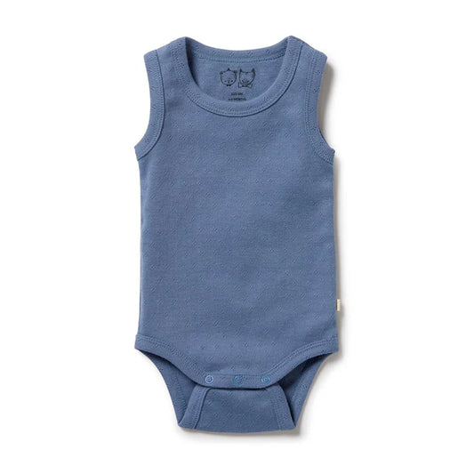 Rain Drop Organic Pointelle Singlet Bodysuit