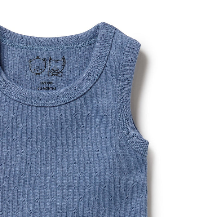 Rain Drop Organic Pointelle Singlet Bodysuit