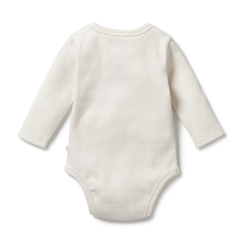 Clay Organic Stripe Rib Long Sleeved Bodysuit