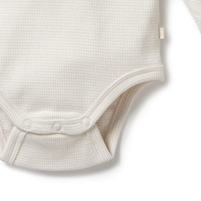 Clay Organic Stripe Rib Long Sleeved Bodysuit