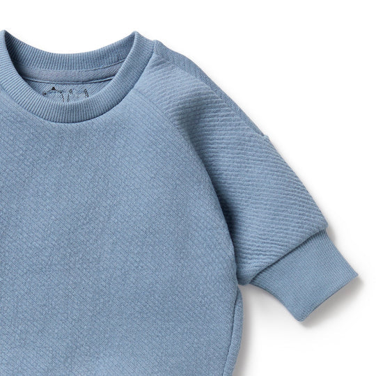 Storm Blue Organic Quilted Sweat