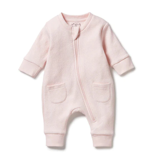 Pink Organic Quilted Growsuit