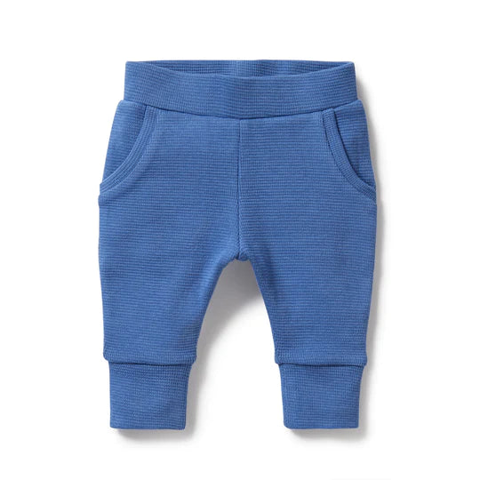 Brilliant Blue Organic Waffle Pant