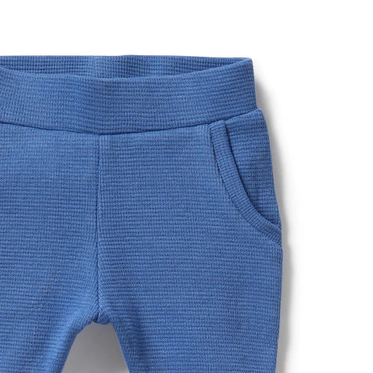 Brilliant Blue Organic Waffle Pant