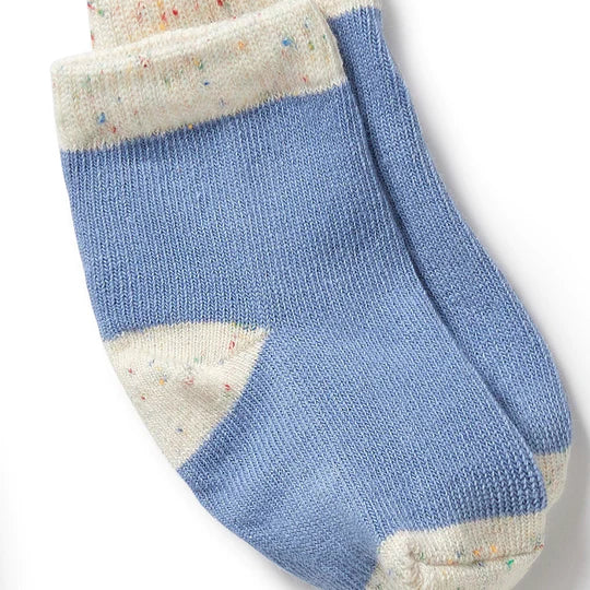 Organic 3 Pack Baby Socks - Endive, Bluebell, Blue