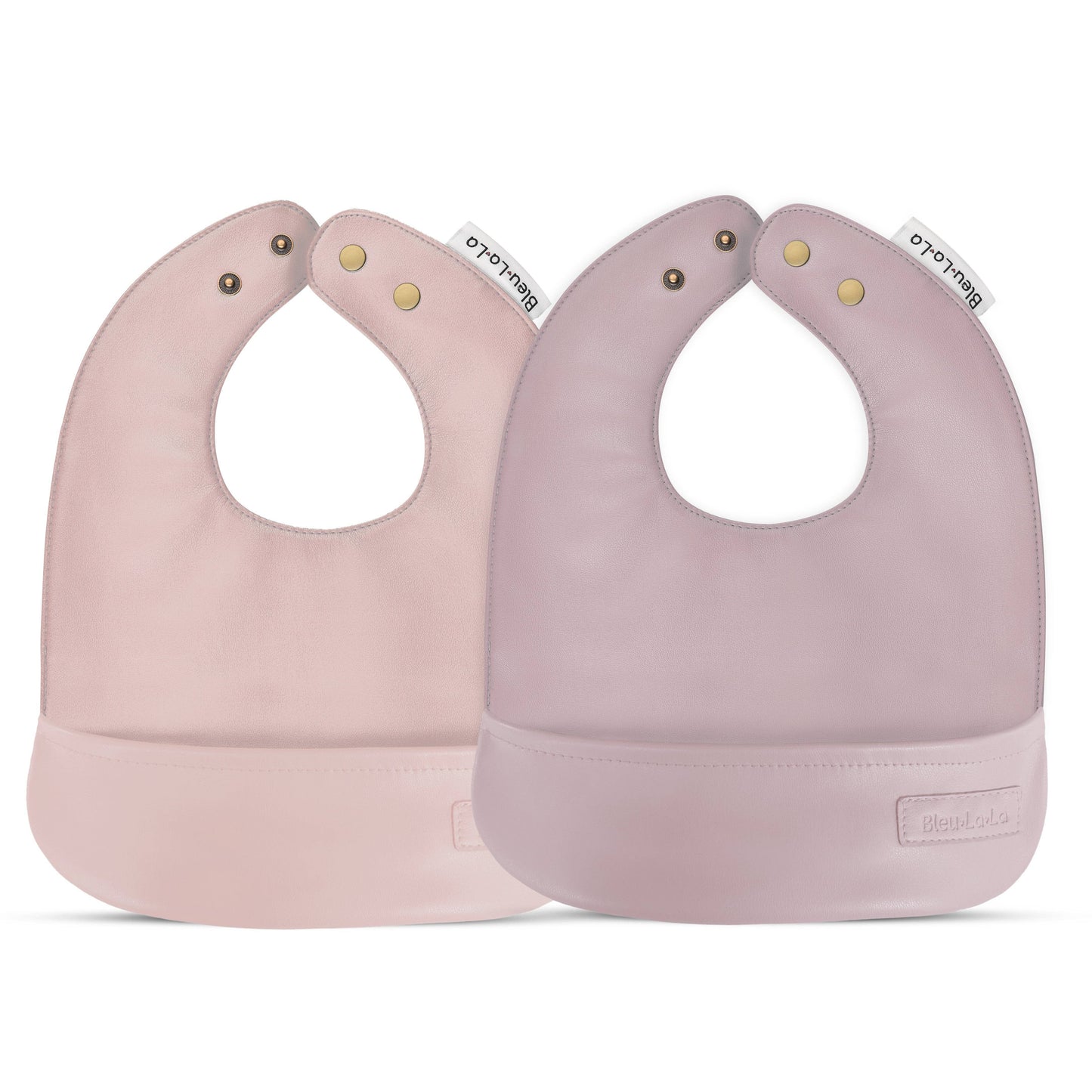 Set of Soft Vegan Leather Easy Clean Bibs 0-12 Months