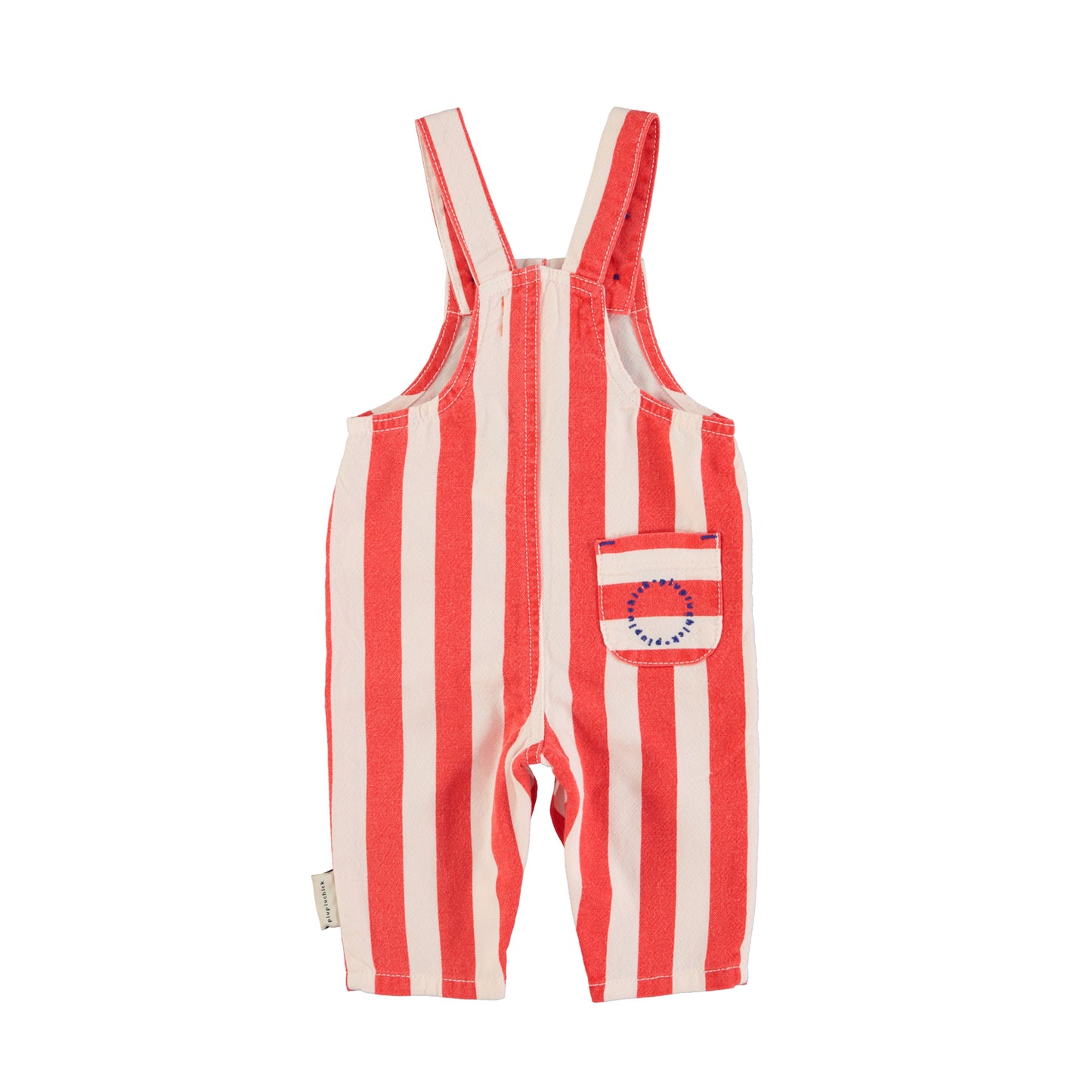 Baby Dungarees | Red & White Stripes w/ “Eighties” Print