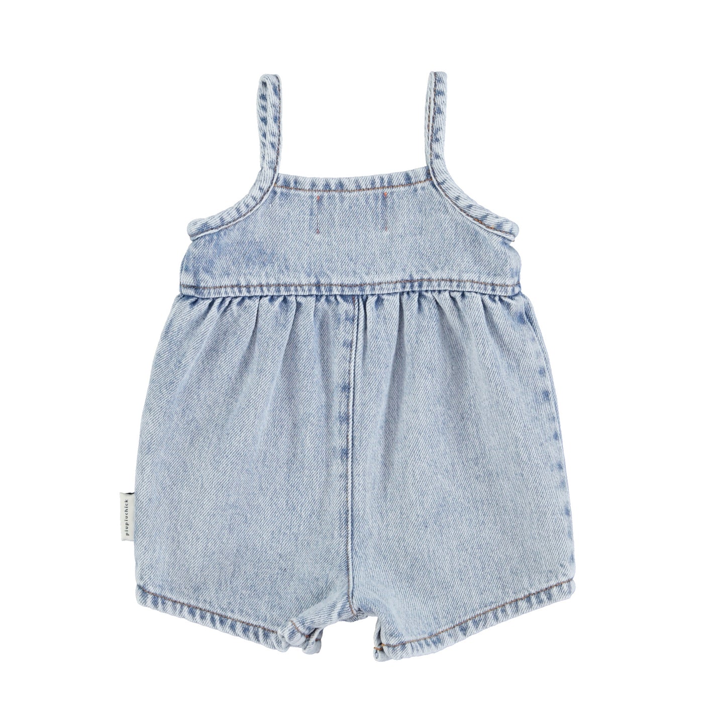 Baby Short Dungarees | Washed Blue Denim