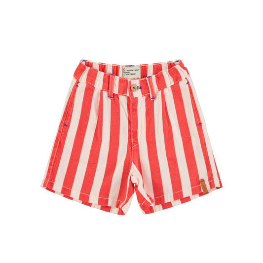 Boy Shorts | White & Red Stripes