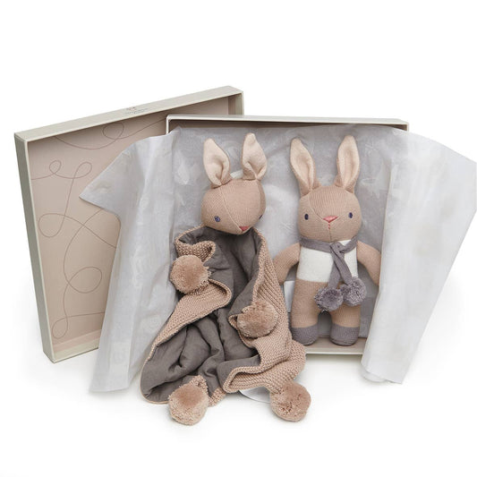 Baby Threads taupe bunny gift set