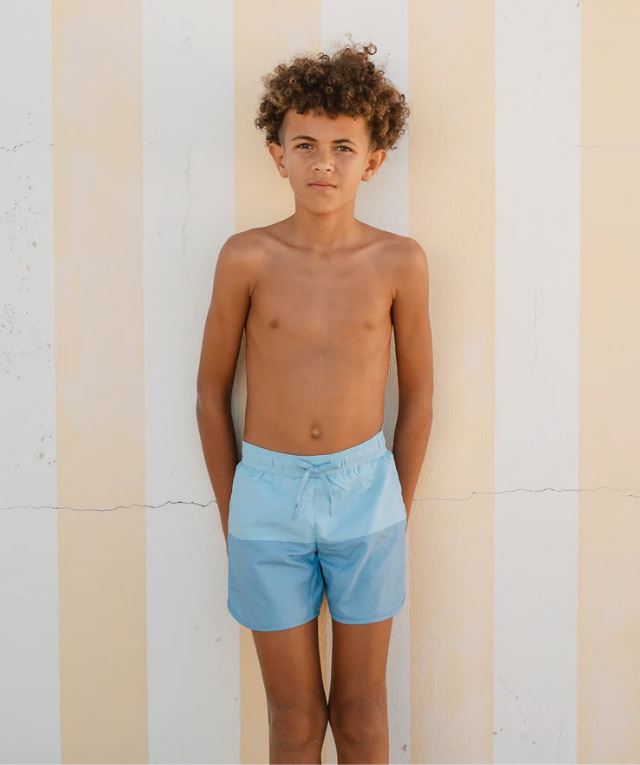 Boys Bermuda Blue Colorblock Boardie