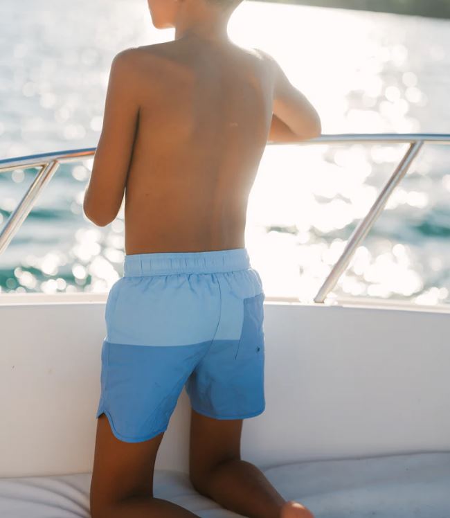 Boys Bermuda Blue Colorblock Boardie