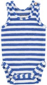 newborn sleeveless body | blue & white stripes