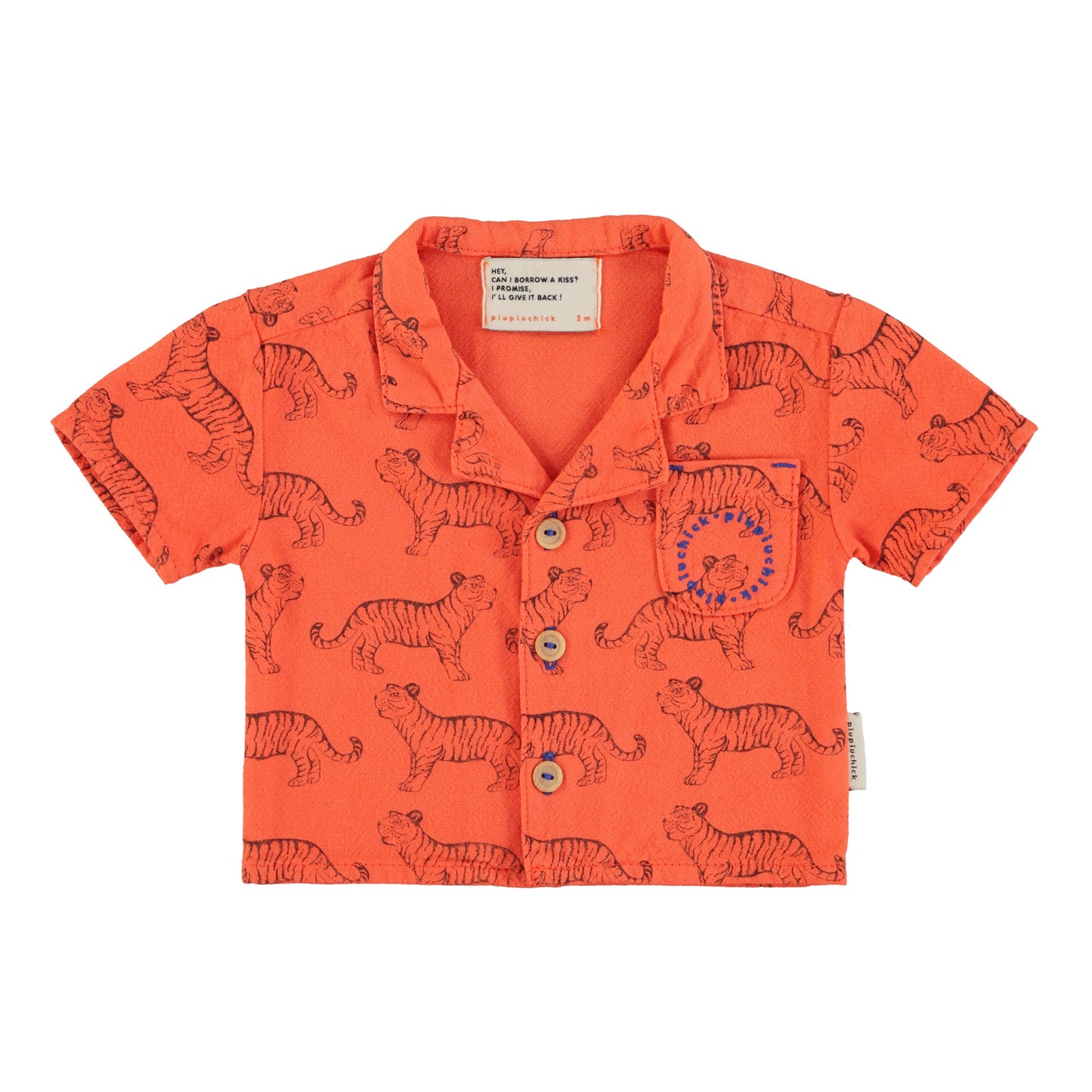 Hawaiian Shirt | Orange w/ Black Tigers