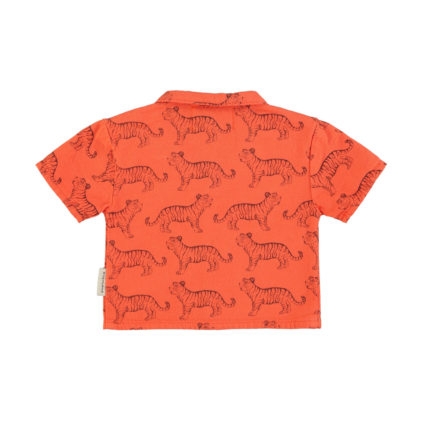 Hawaiian Shirt | Orange w/ Black Tigers