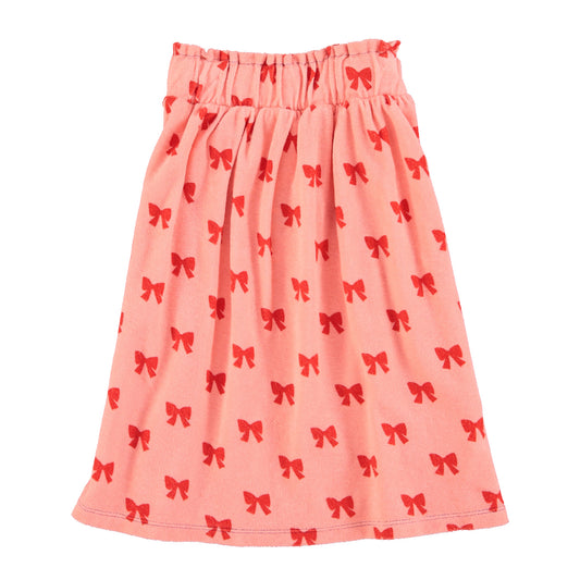 Long Skirt | Pink w/ Red Bows