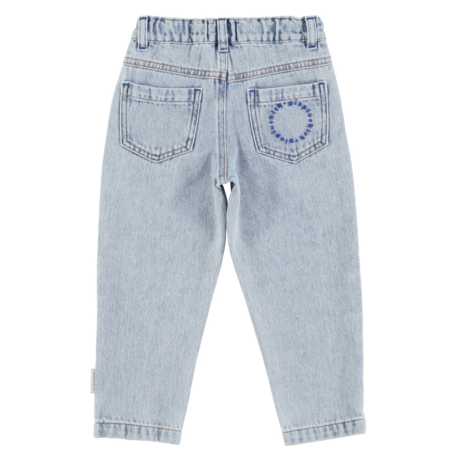 Mom Fit Trousers | Washed Blue Denim