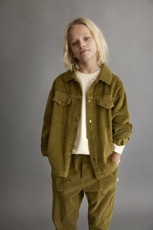 Organic Corduroy Overshirt Jacket | Green