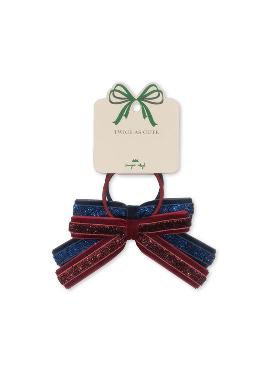 2 Pack Velvet Bow Elastic