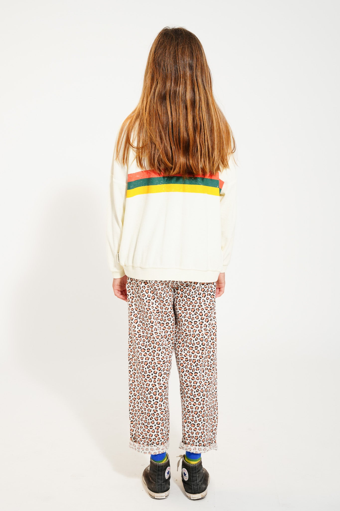 Sweatshirt | Ecru w/ Multicolor Stripes Print