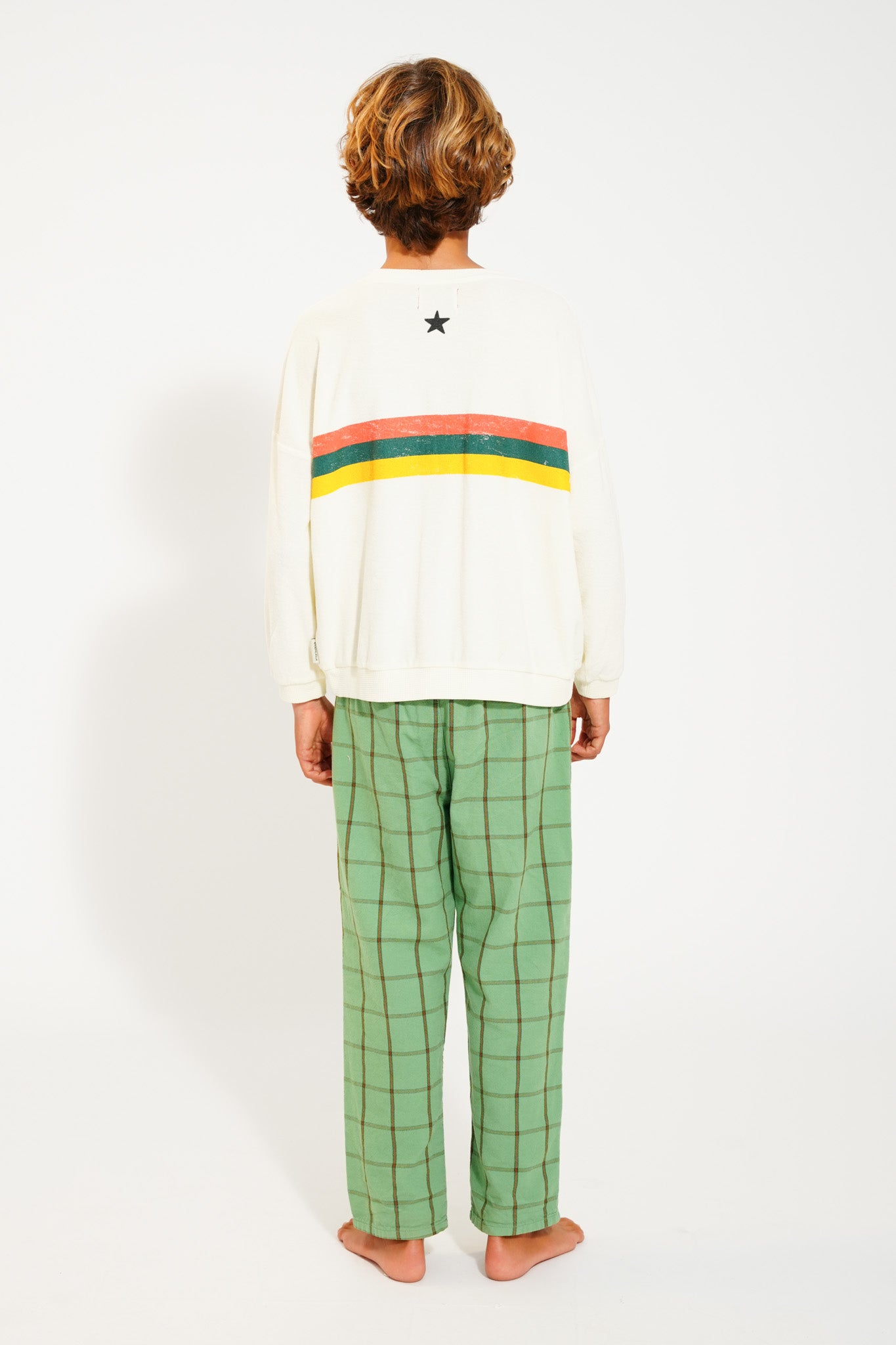 Sweatshirt | Ecru w/ Multicolor Stripes Print