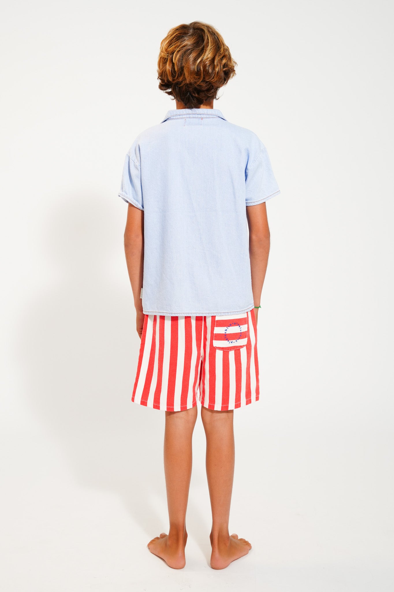 Boy Shorts | White & Red Stripes