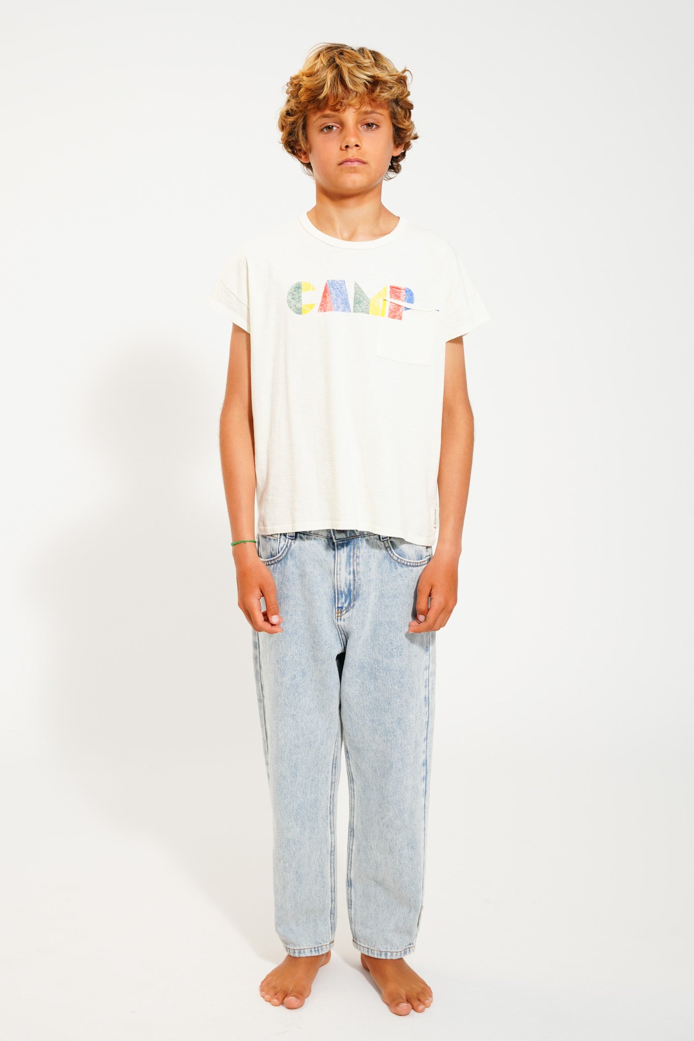 T’Shirt | Ecru w/ Multicolor “Camp” Print