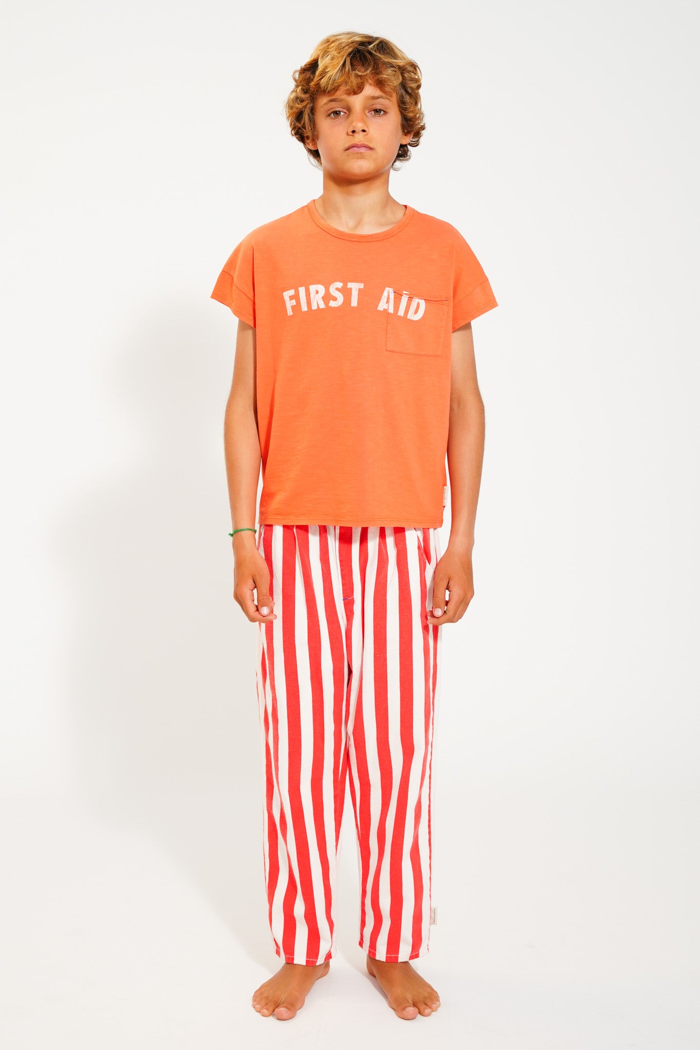 Unisex Trousers | White & Red Stripes