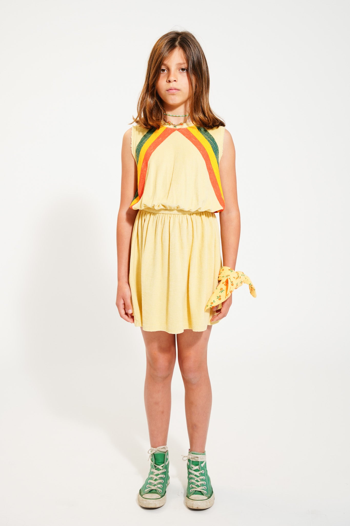 Short Dress | Sand w/ Multicolor Stripes