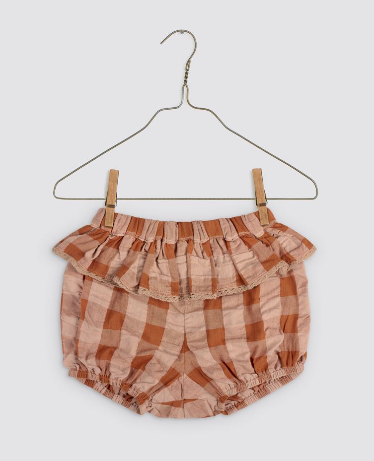 Poppy Frilly Bloomers - Seersucker Gingham in Russet