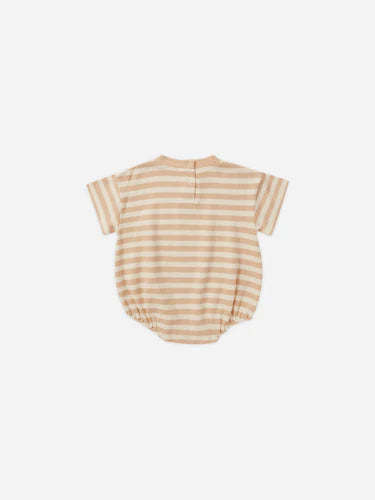 Relaxed Bubble Romper || Apricot Stripe