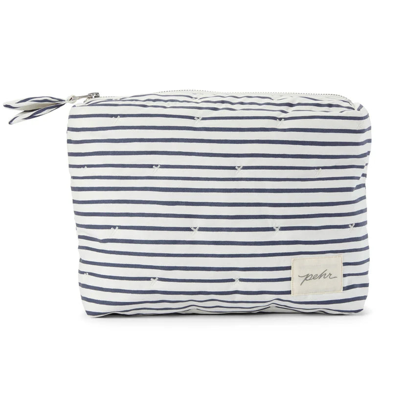 On The Go Pouch - Stripes Away Ink Blue