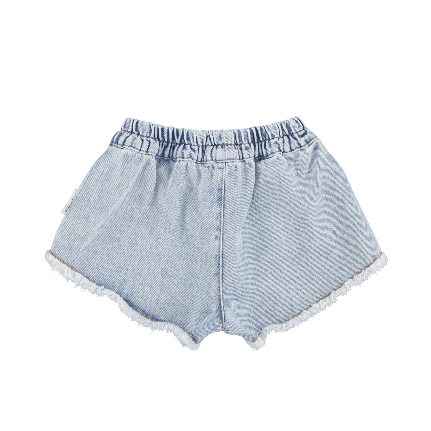 Shorts W/ Fringes | Washed Blue Denim