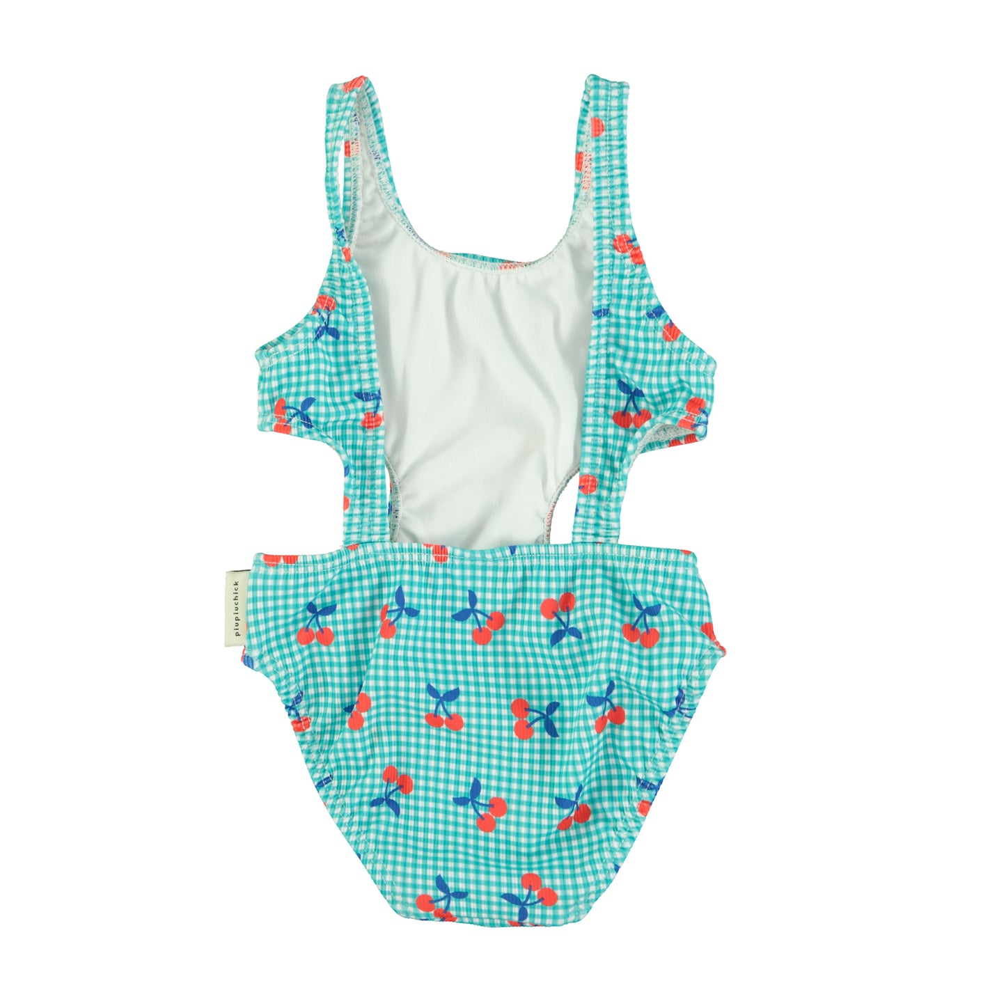 Trikini | Turquoise & White Checkered w/ Cherries