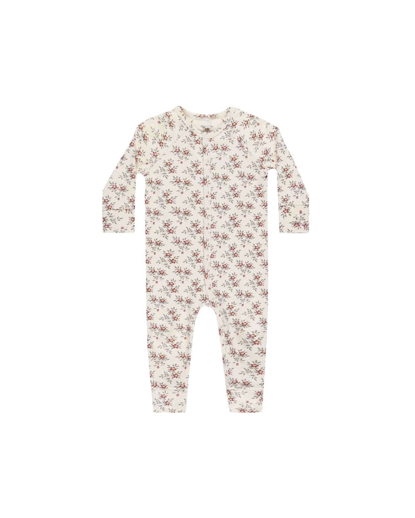 Organic Long John Pajamas || Holiday Floral