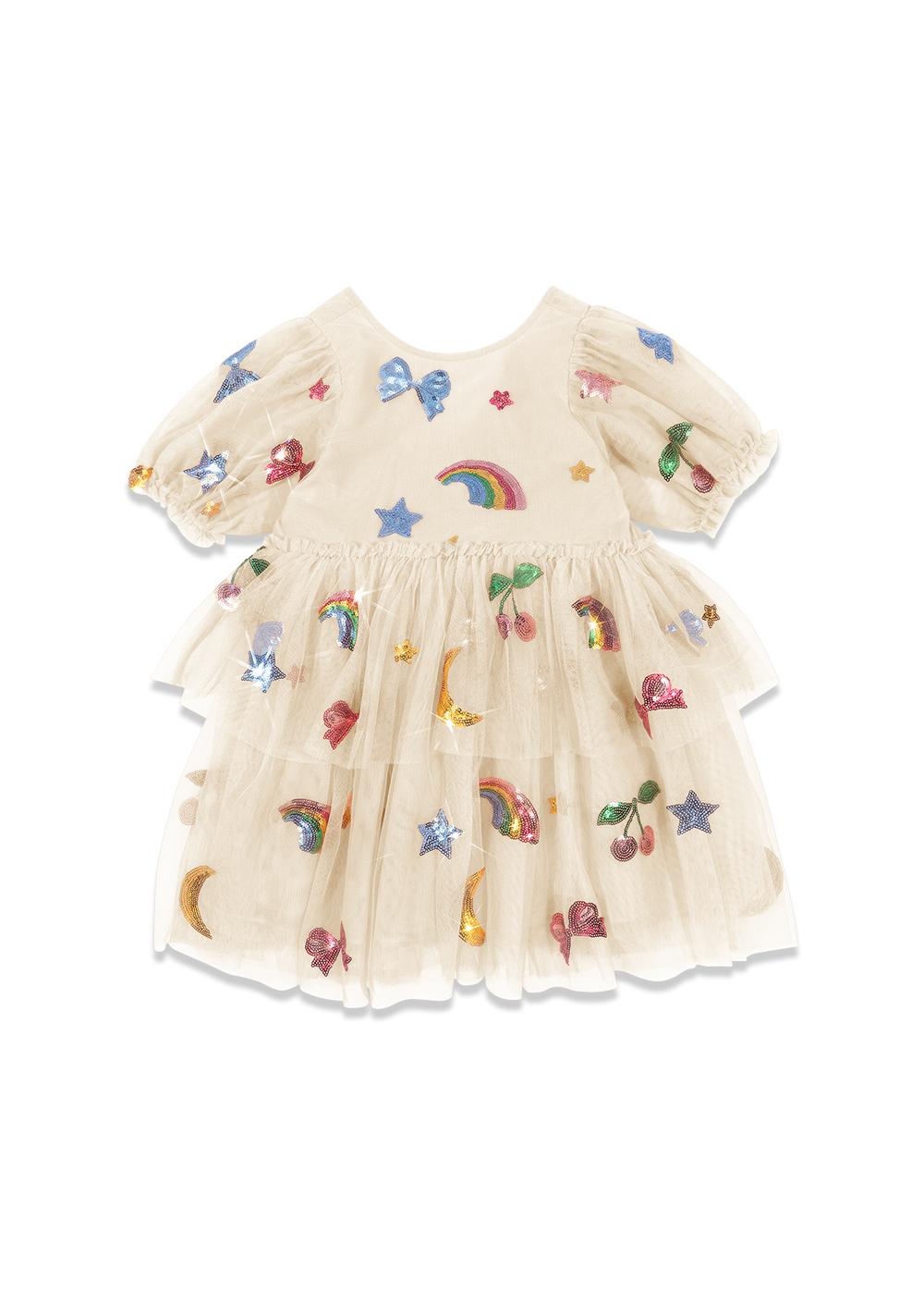 Yvonne Puff Dress - Rainbow Twinkle