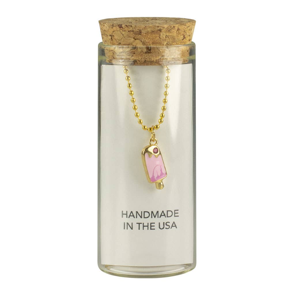 Kids Charm Necklace in a glass bottle Sparkly Pop Bar