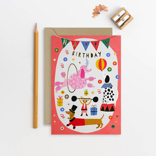 Circus Dogs Birthday Card | Kids Birthday Card | Animal Card